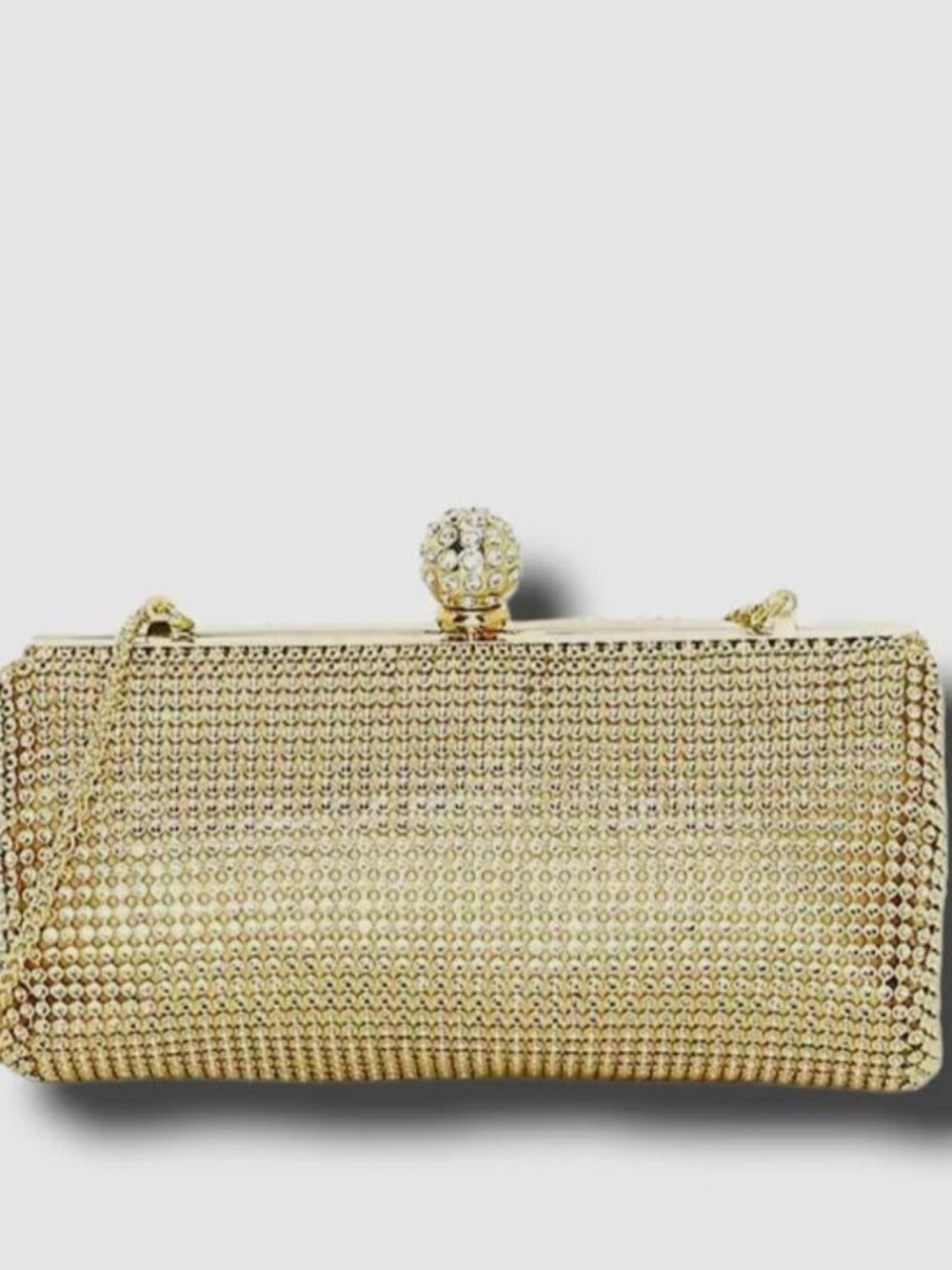 Whiting & Davis Women's Gold Crystal Ball Clutch Bag Purse - NWT